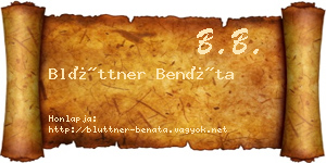 Blüttner Benáta névjegykártya